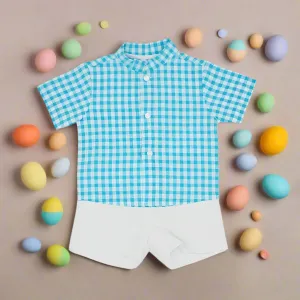 Turquoise Shirt and Shorts