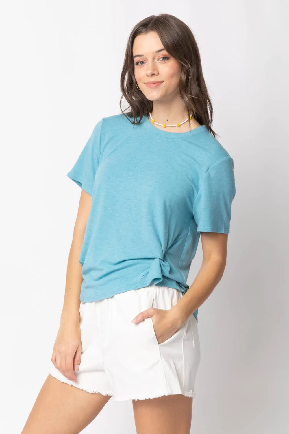 Twisted Hem Knit Top