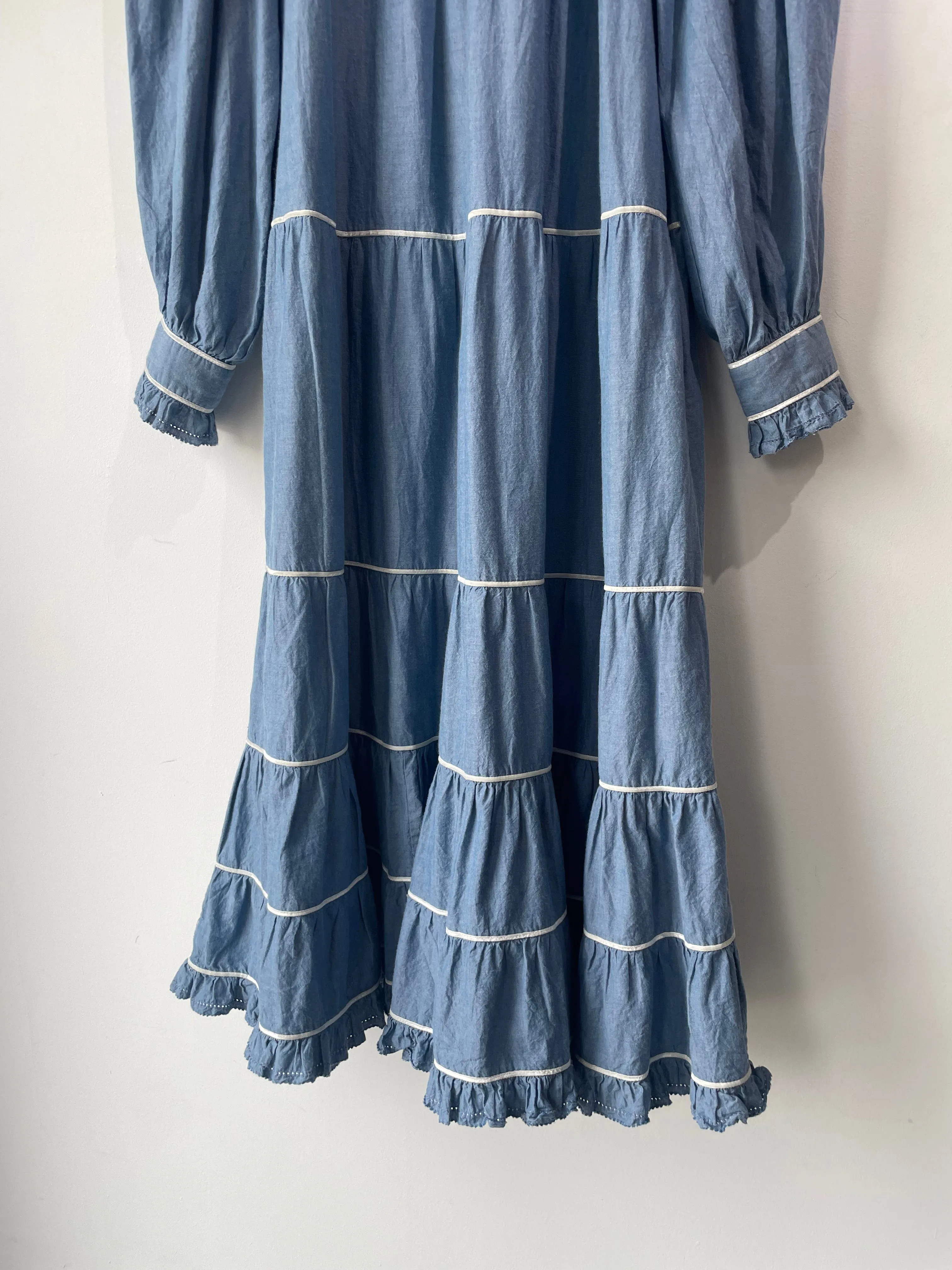 Ulla Johnson Blue Blanche Ruffle Dress