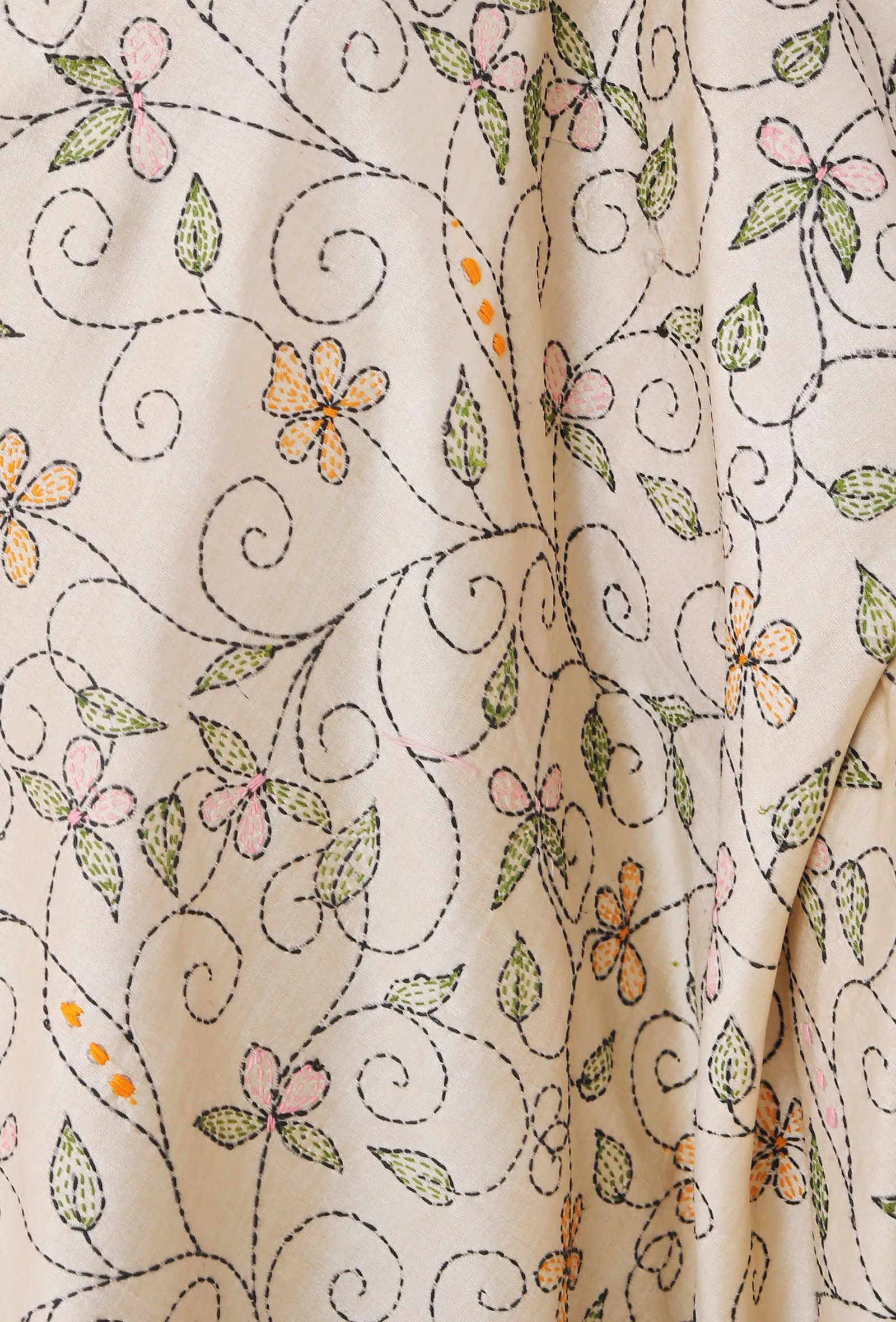 Urmi hand embriodered kantha silk dupatta