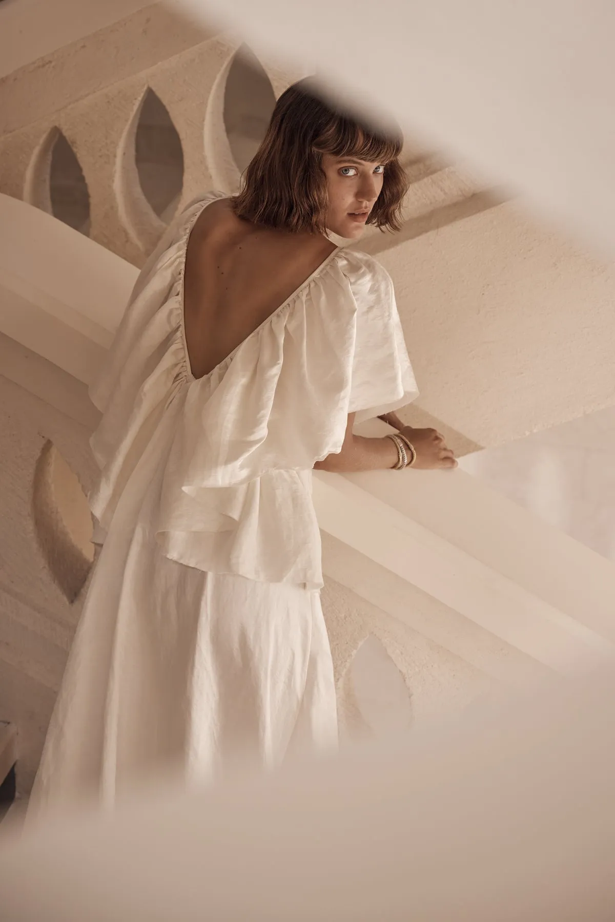V Neck Ruffle Dress