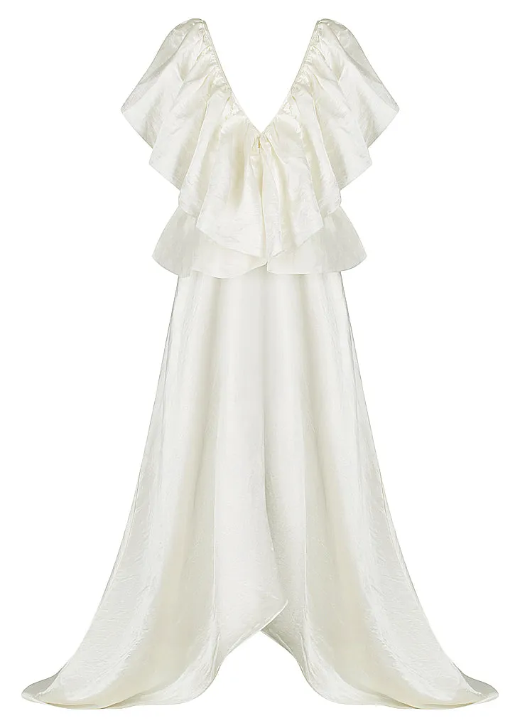 V Neck Ruffle Dress