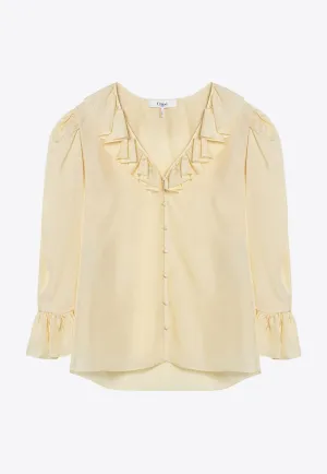 V-neck Ruffled Blouse