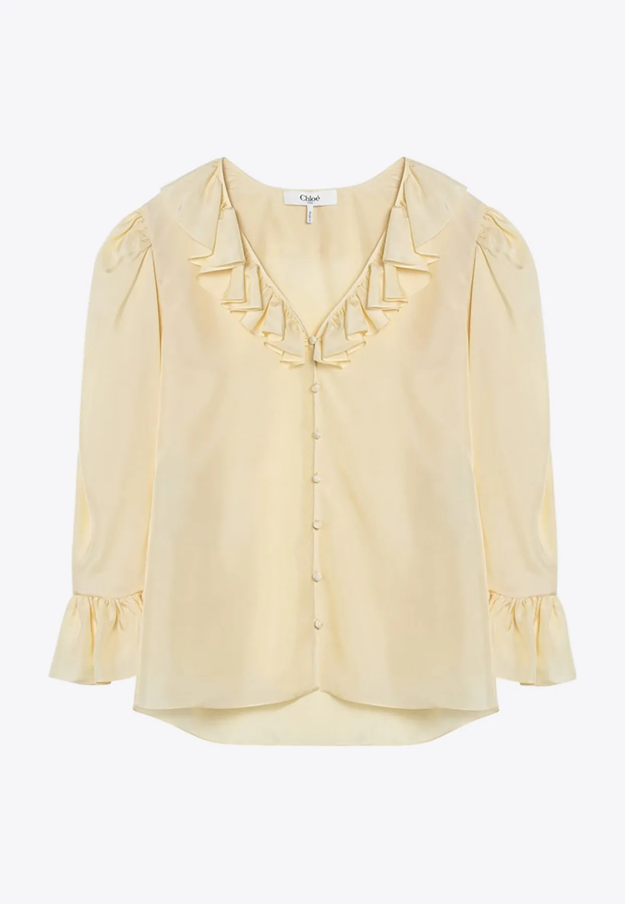 V-neck Ruffled Blouse