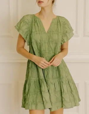 V Neck Trapeze Swing Dress