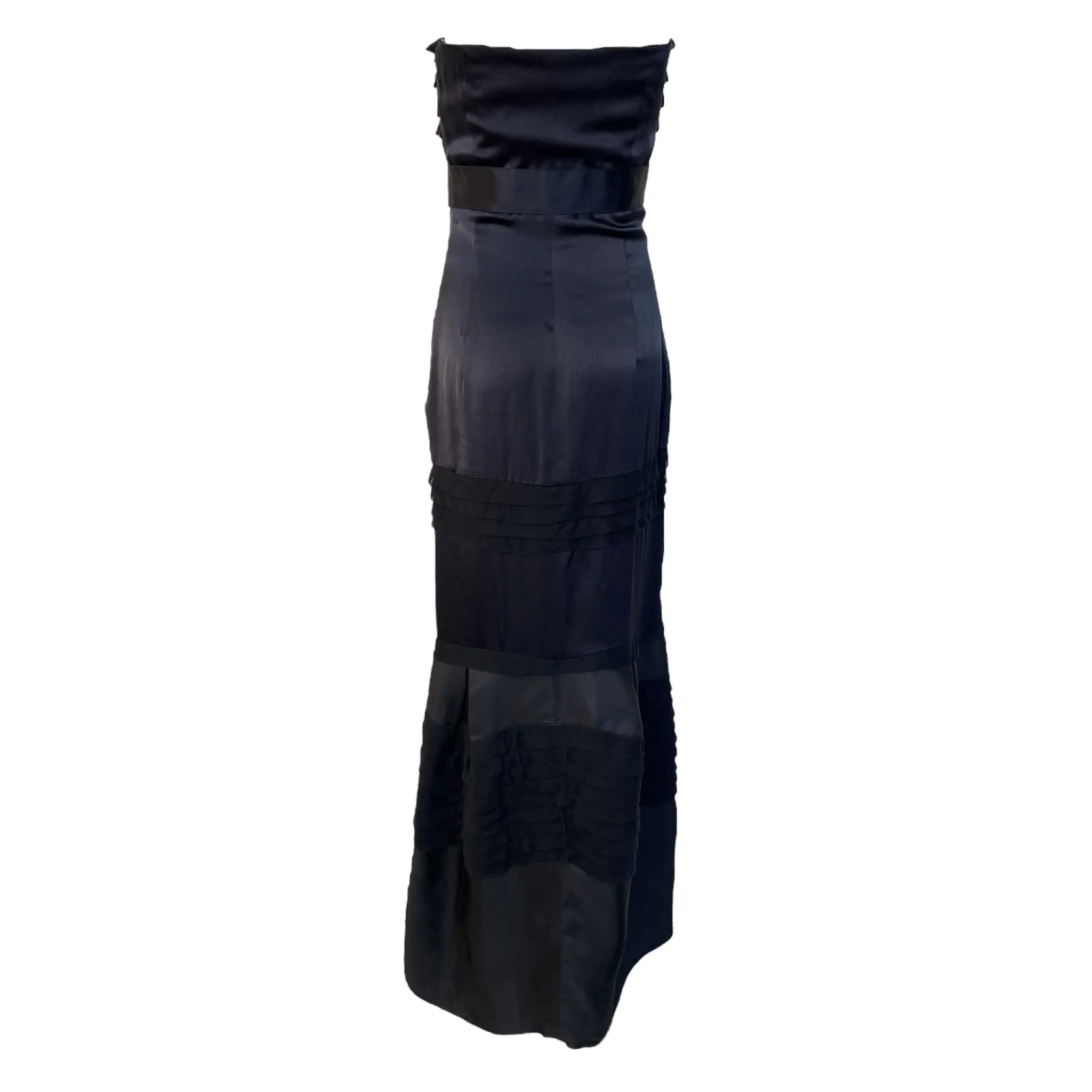 Valentino Hiver 2008 Couture Black Silk Charmeuse and Organza Strapless Tiered Gown