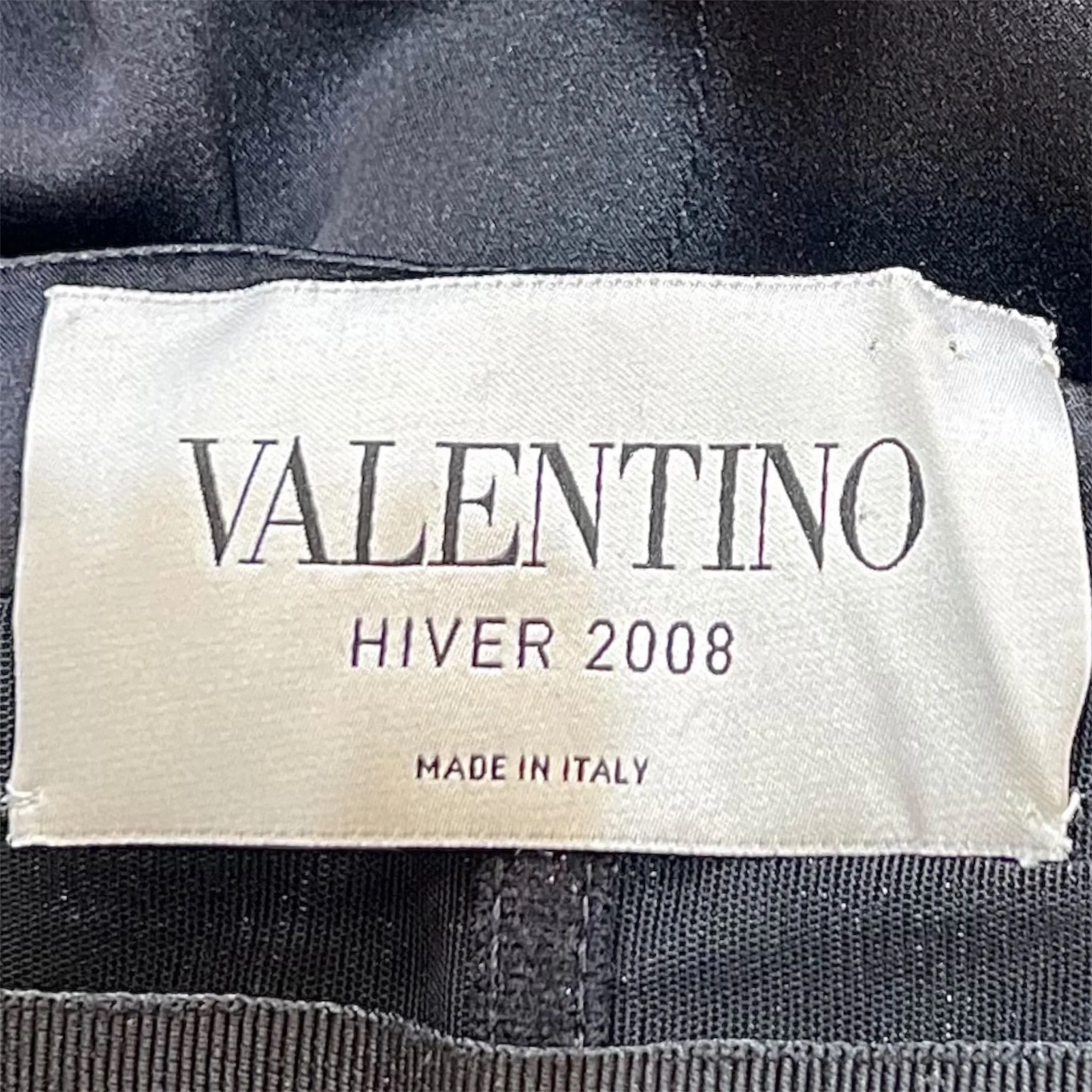 Valentino Hiver 2008 Couture Black Silk Charmeuse and Organza Strapless Tiered Gown