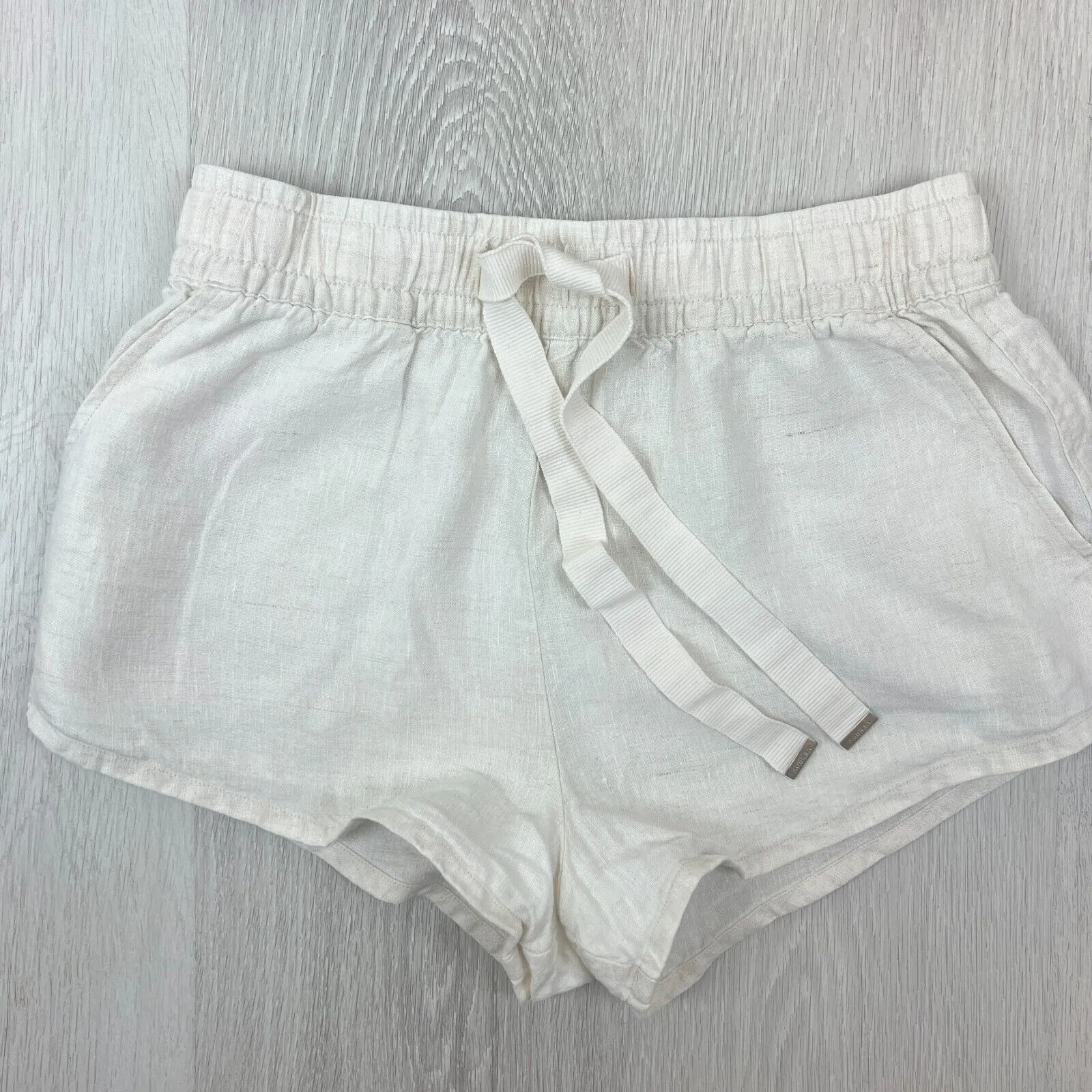Venroy Womens 100% Linen Off-White Lounge Shorts Size XS