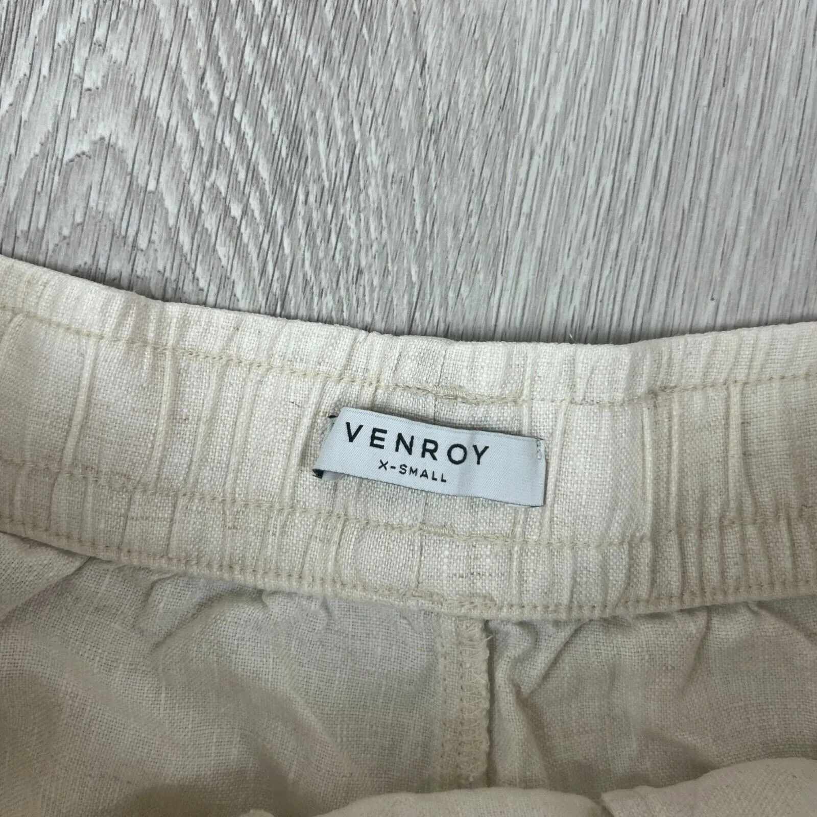 Venroy Womens 100% Linen Off-White Lounge Shorts Size XS
