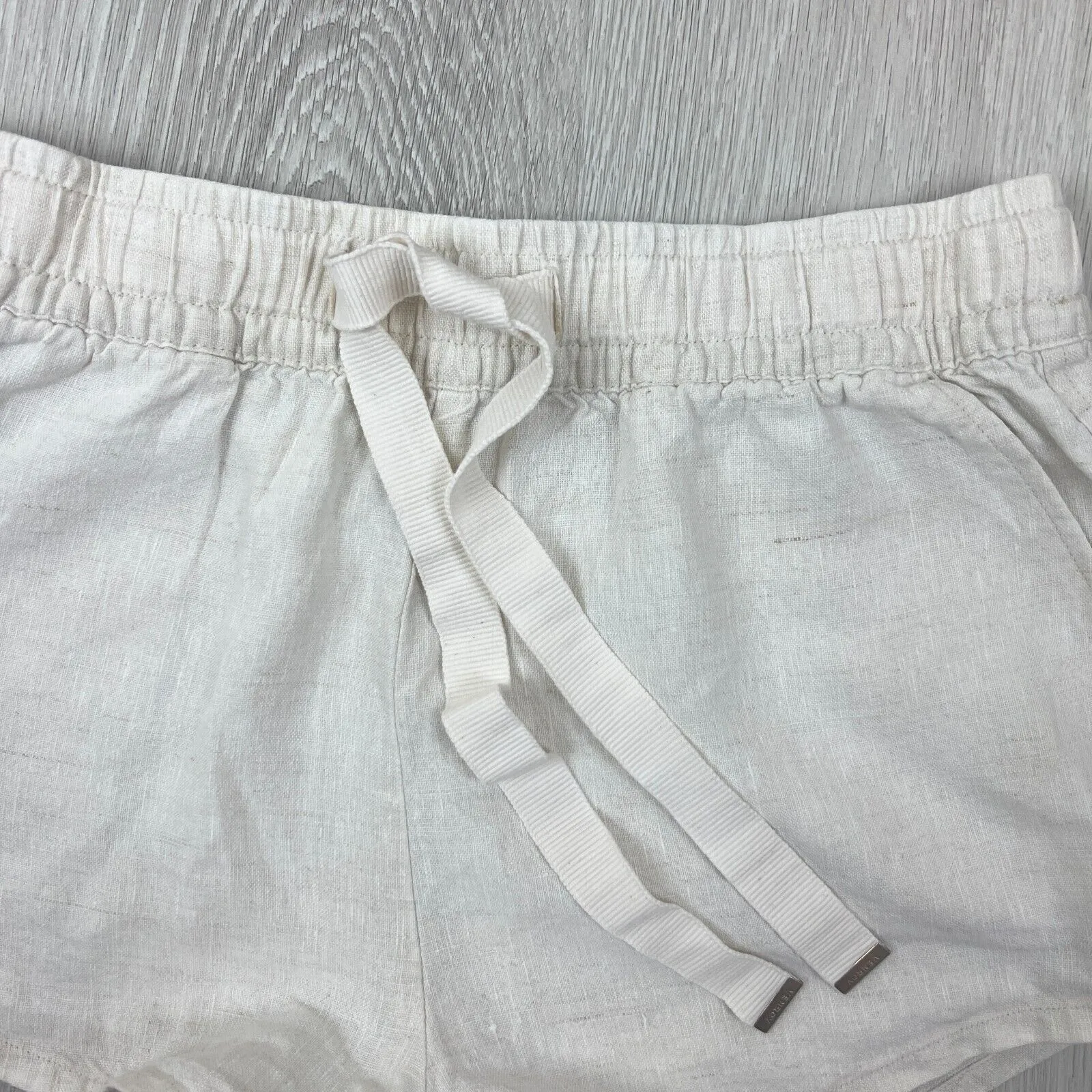 Venroy Womens 100% Linen Off-White Lounge Shorts Size XS