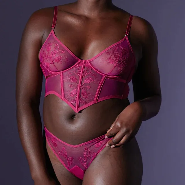 Verona High Leg Thong in Dahlia