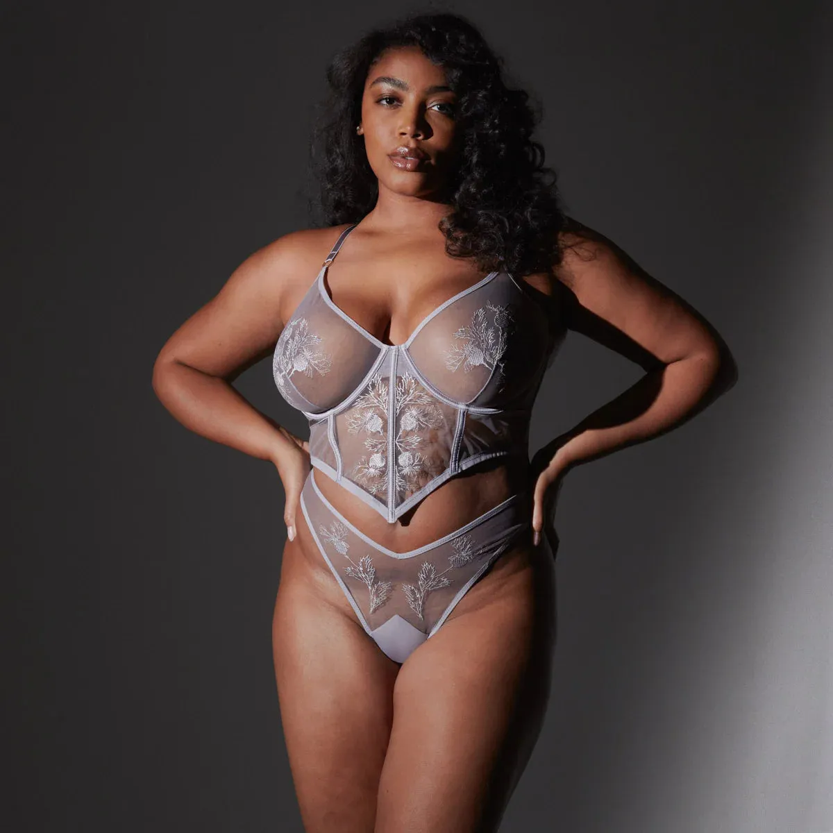 Verona High Leg Thong in Mercury