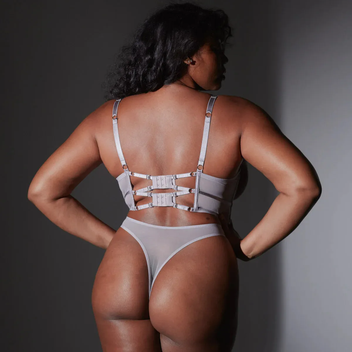 Verona High Leg Thong in Mercury