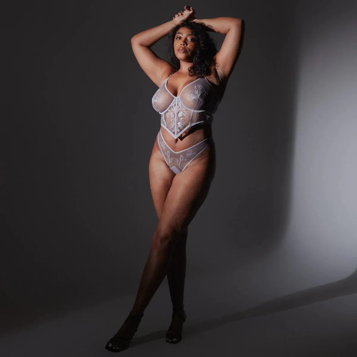Verona High Leg Thong in Mercury