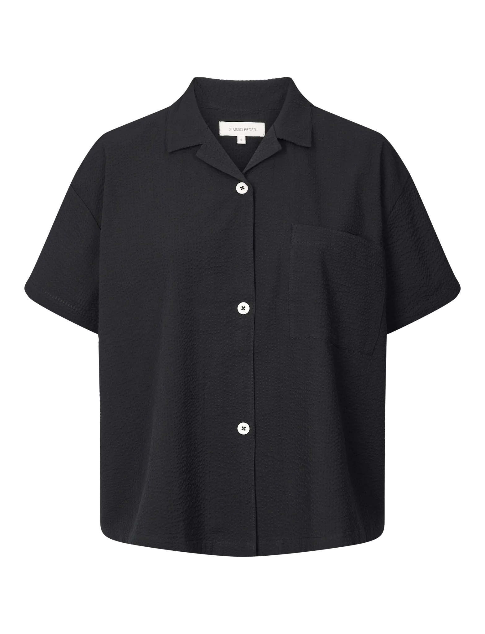 VICTORIA SHIRT - SEERSUCKER - BLACK