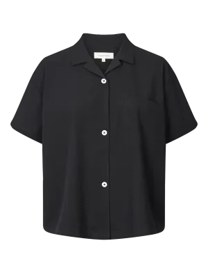VICTORIA SHIRT - SEERSUCKER - BLACK