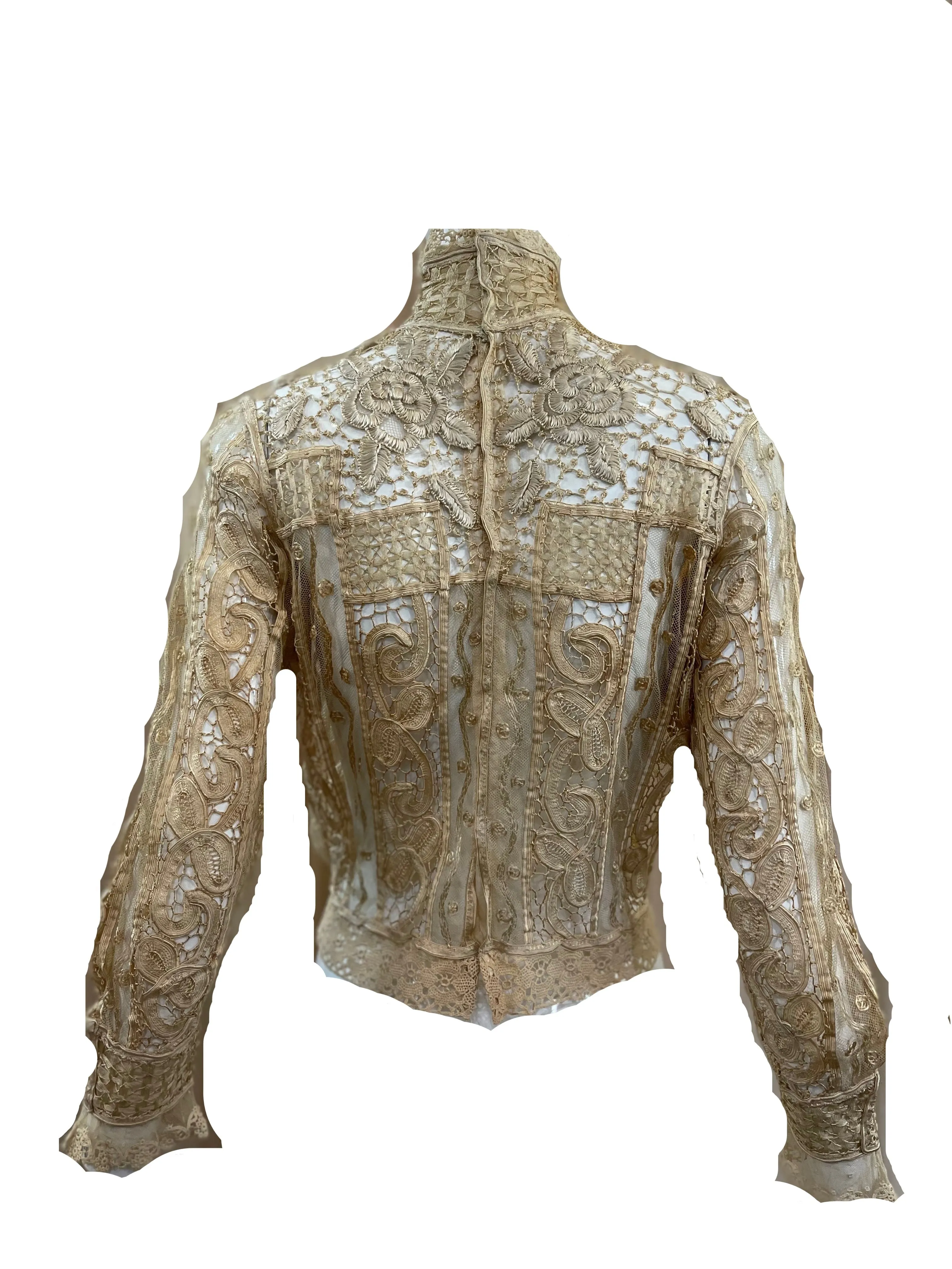 Victorian Ecru Battenburg, Lace and Embroidered Bodice