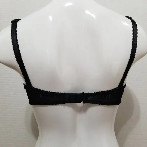 Victoria's Secret bra 34D embroidery mesh lace thick straps 1999 VINTAGE