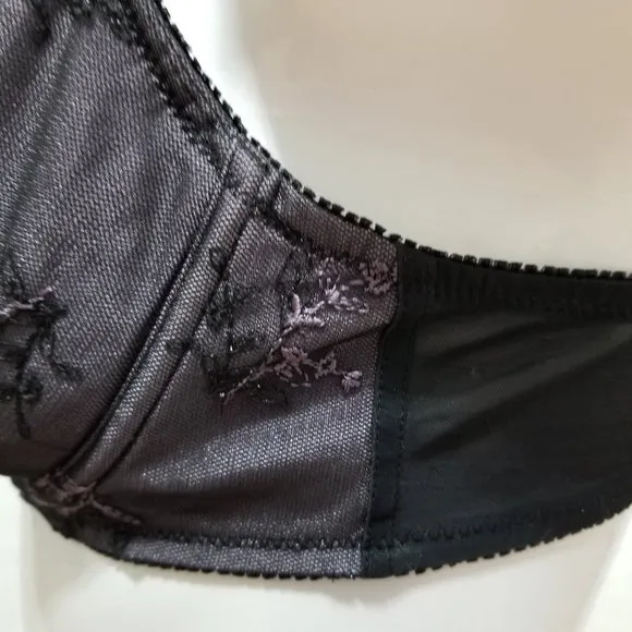 Victoria's Secret bra 34D embroidery mesh lace thick straps 1999 VINTAGE