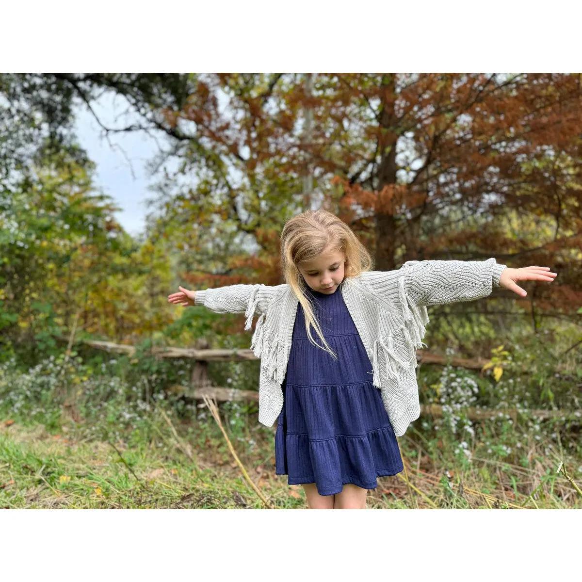 Vignette Navy Iona Long Sleeve Dress