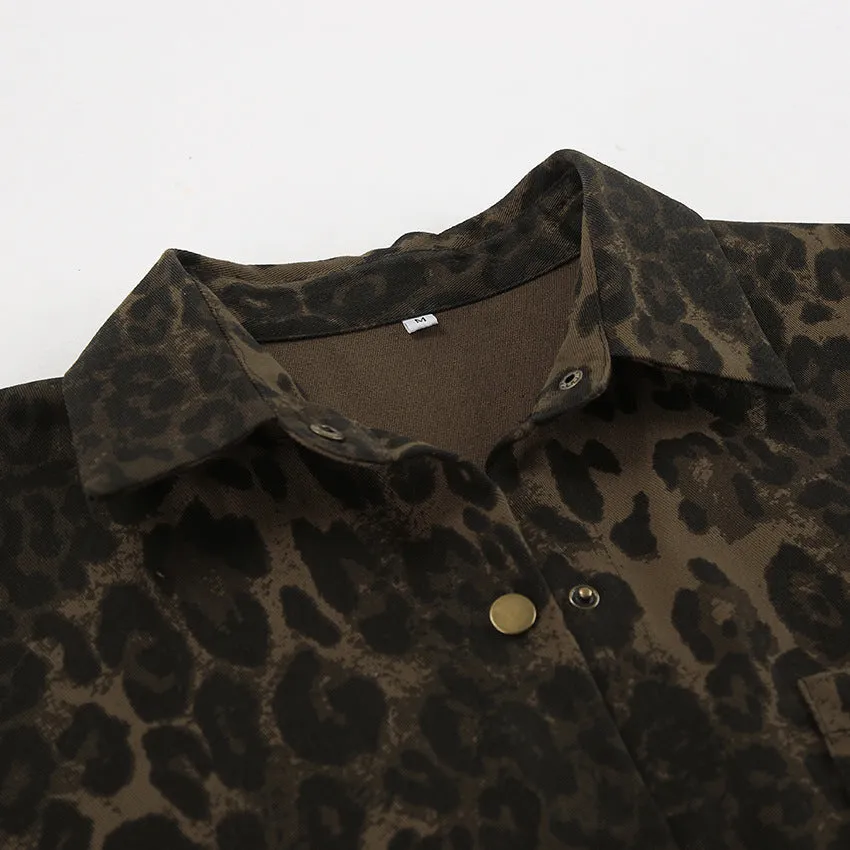 Vintage Cotton Leopard Print Blouse
