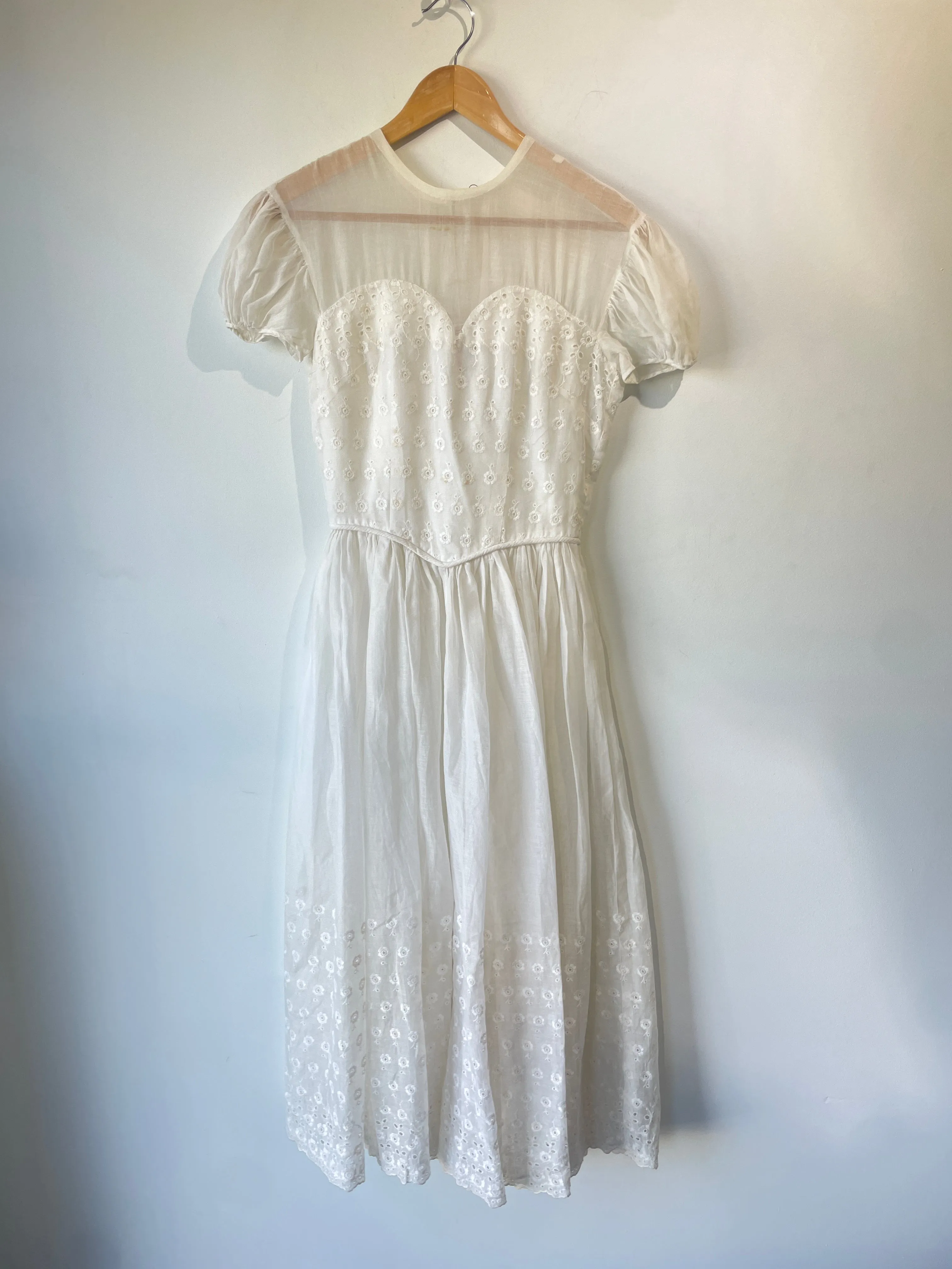 Vintage Delicate White Tea Dress