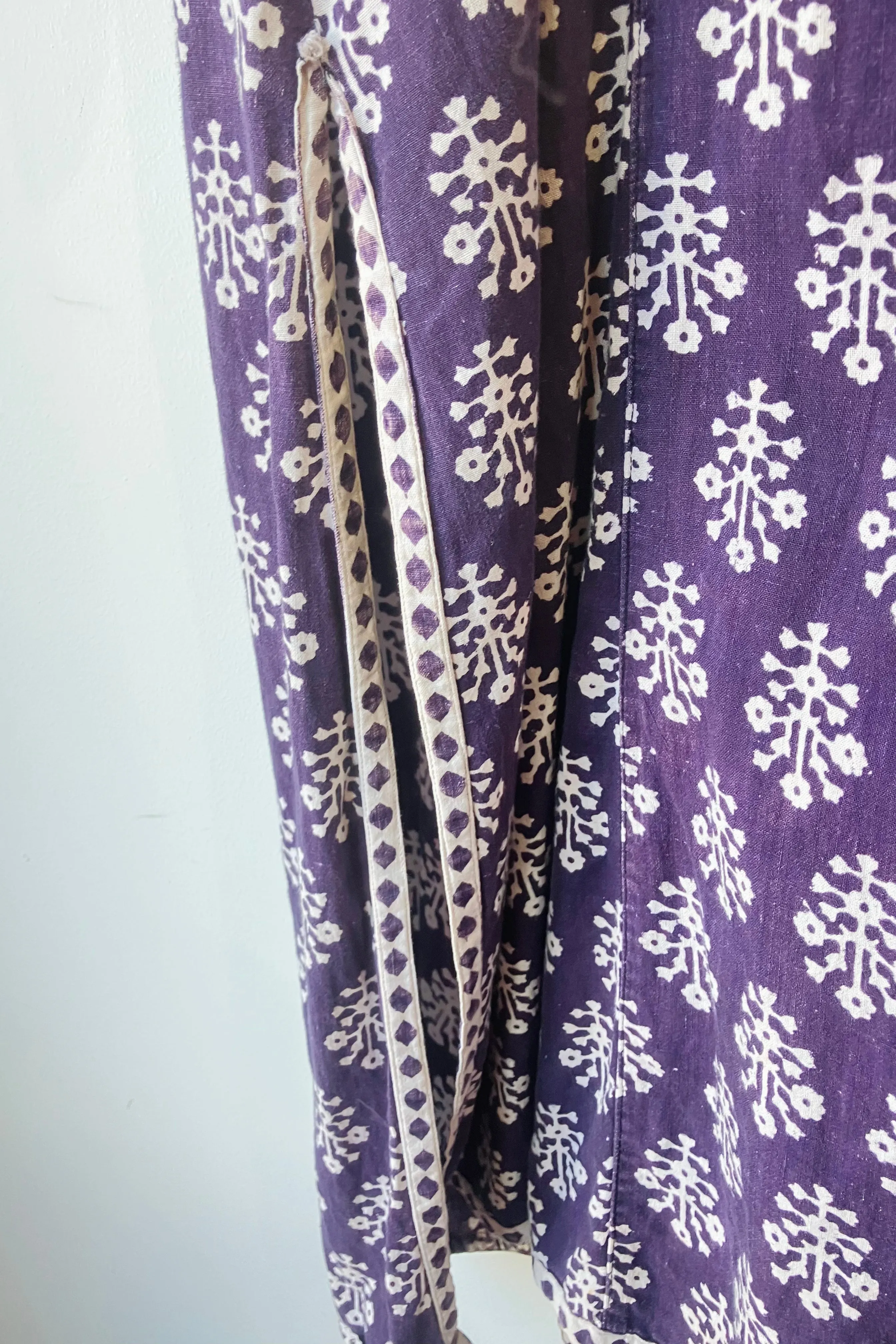 Vintage Fabindia Purple Block Printed Dress