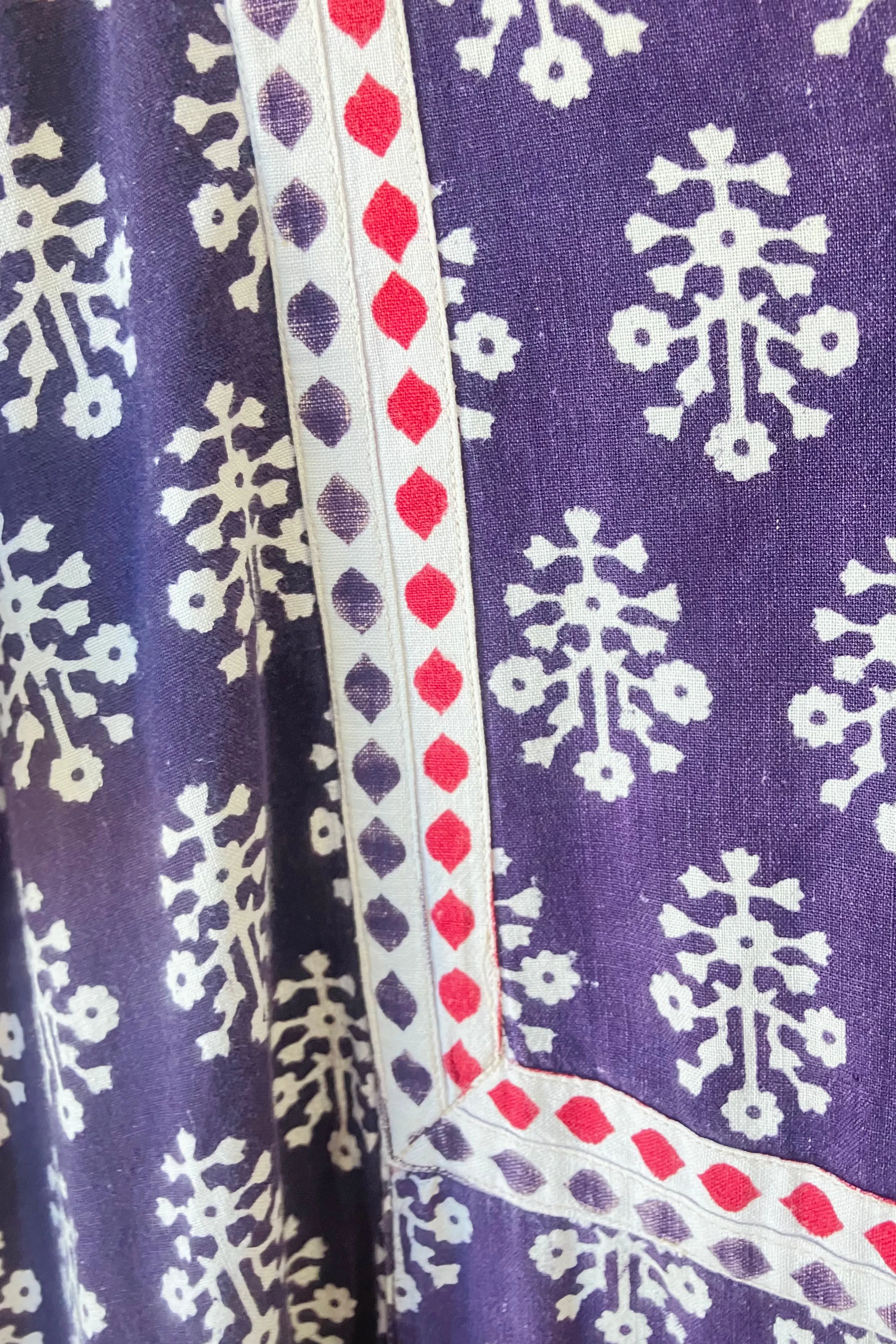 Vintage Fabindia Purple Block Printed Dress