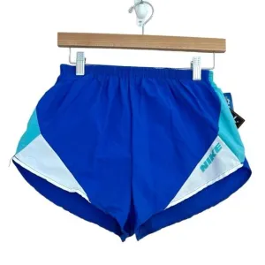 Vintage Nike Blue &amp; White Supplex Windbreaker Running Shorts, Size Medium