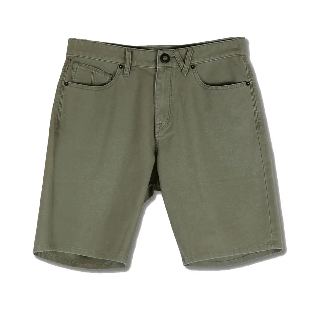VOLCOM SOLVER LITE 5 POCKET SHORT 19 - ARMY GREEN COMBO