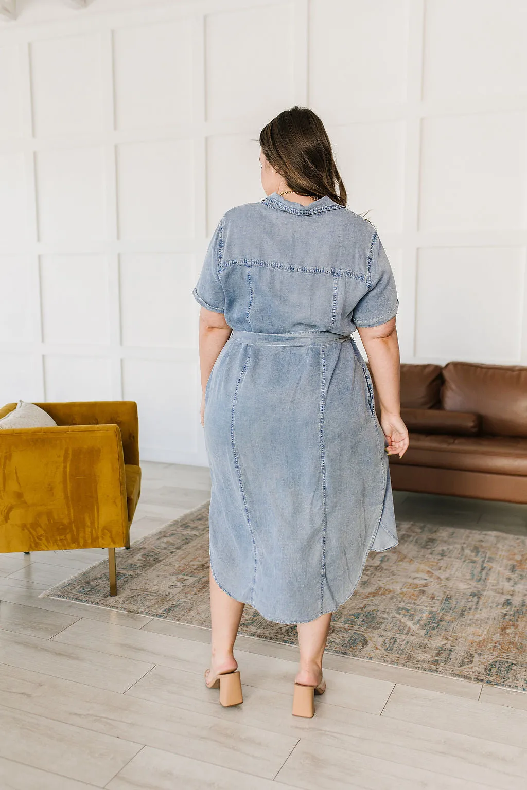 Wait for It Chambray Shirt Dress