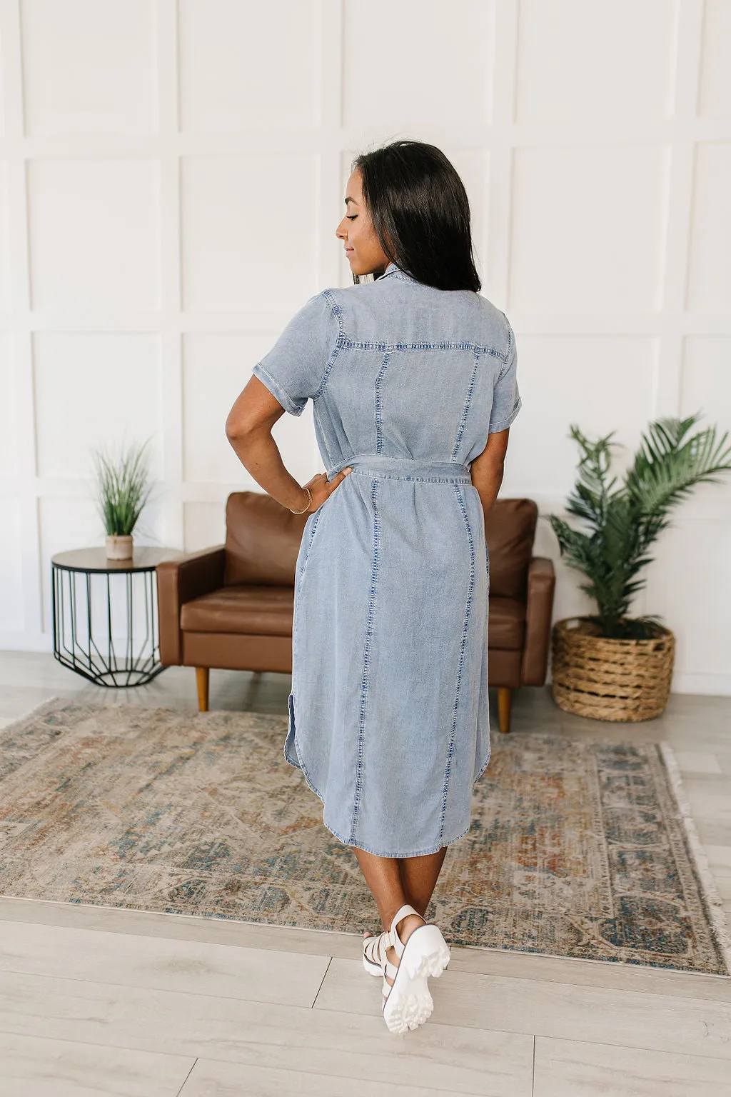 Wait for It Chambray Shirt Dress