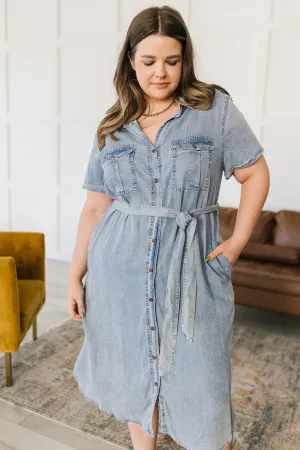 Wait for It Chambray Shirt Dress