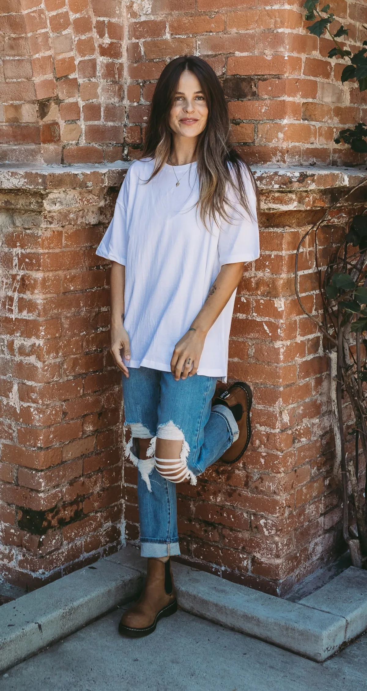 Washed Cotton Round Neckline Short Sleeves Top