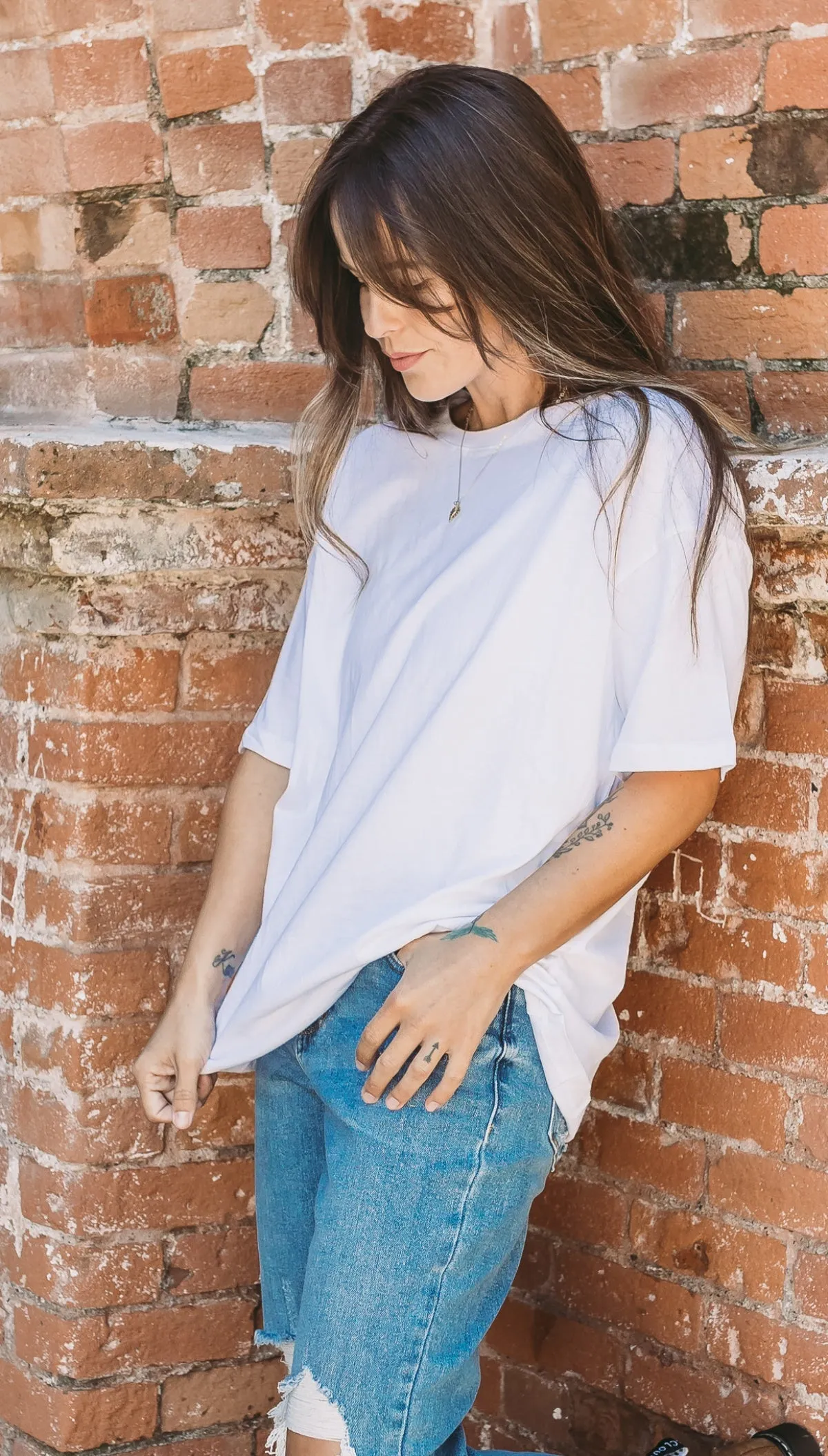 Washed Cotton Round Neckline Short Sleeves Top