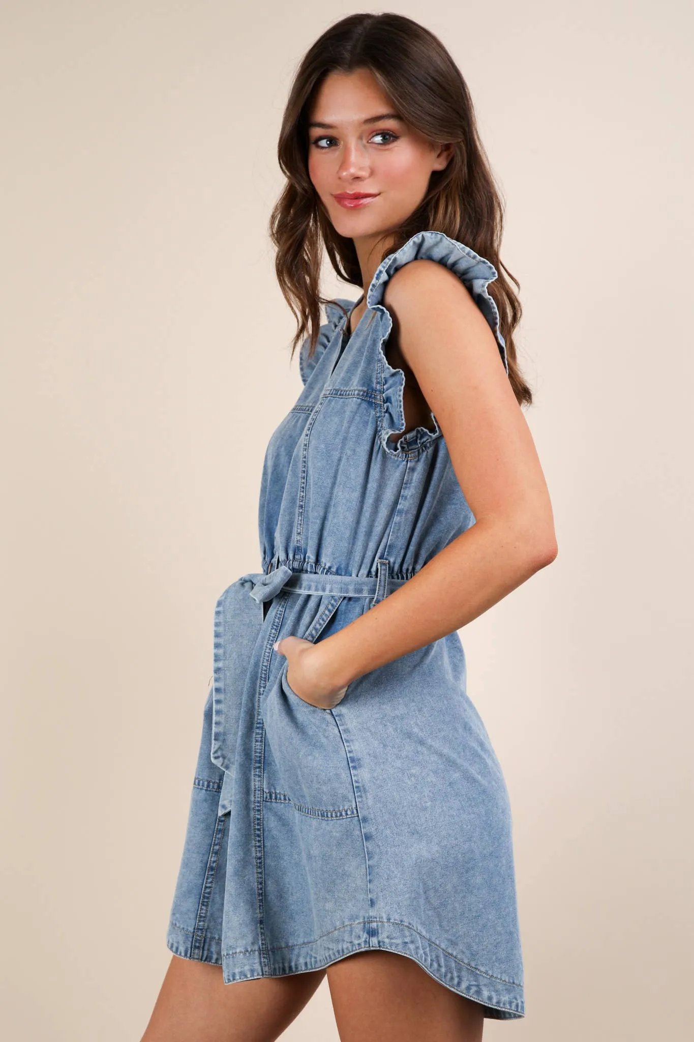 Washed Denim Dress