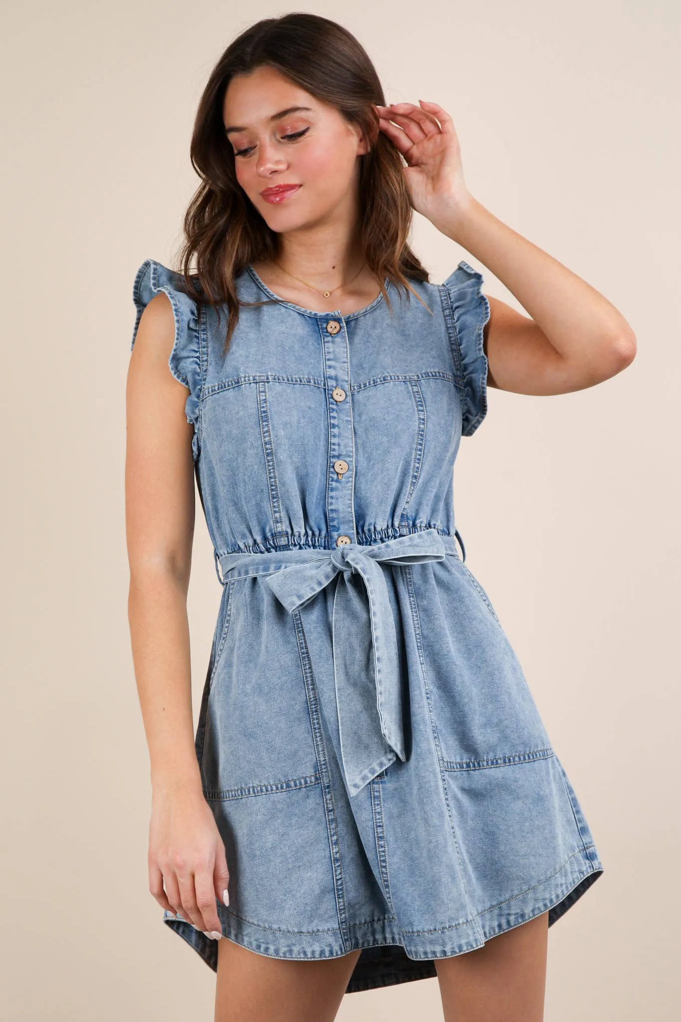 Washed Denim Dress