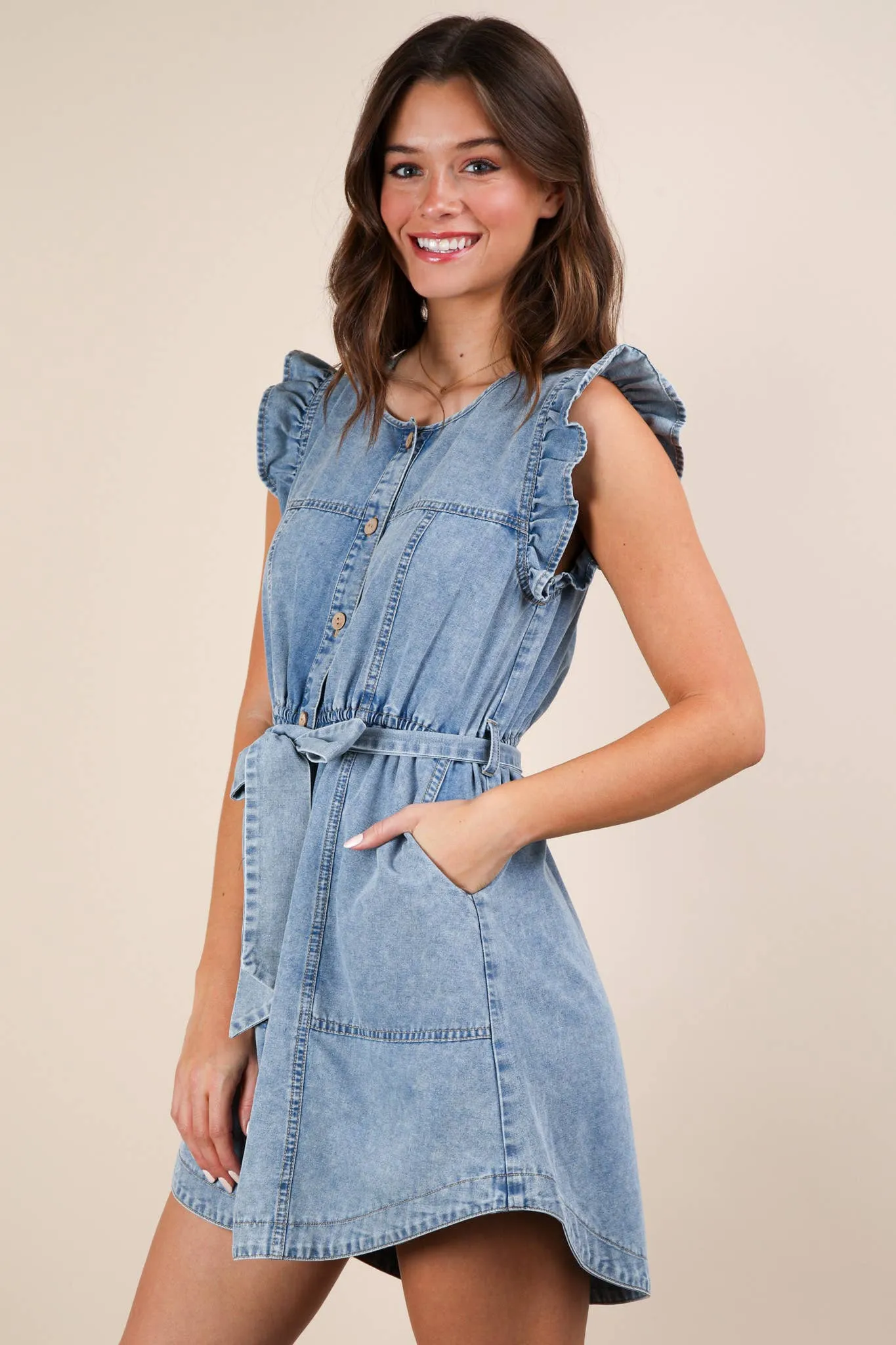 Washed Denim Dress