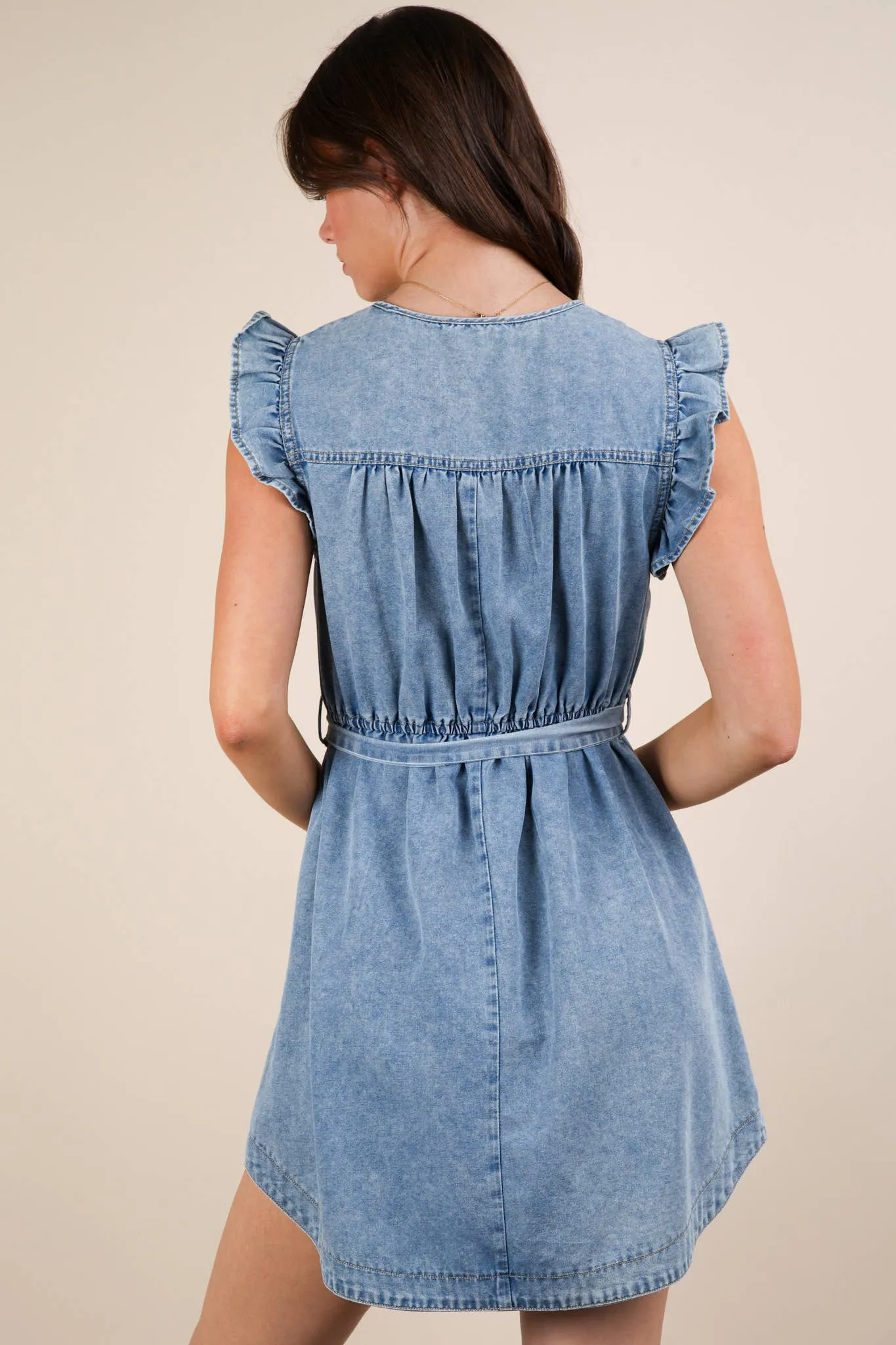 Washed Denim Dress