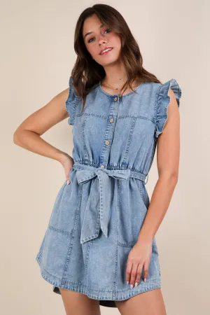 Washed Denim Dress