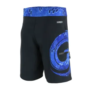 WAVED 20" BOARDSHORTS IN BLACK & BLUE