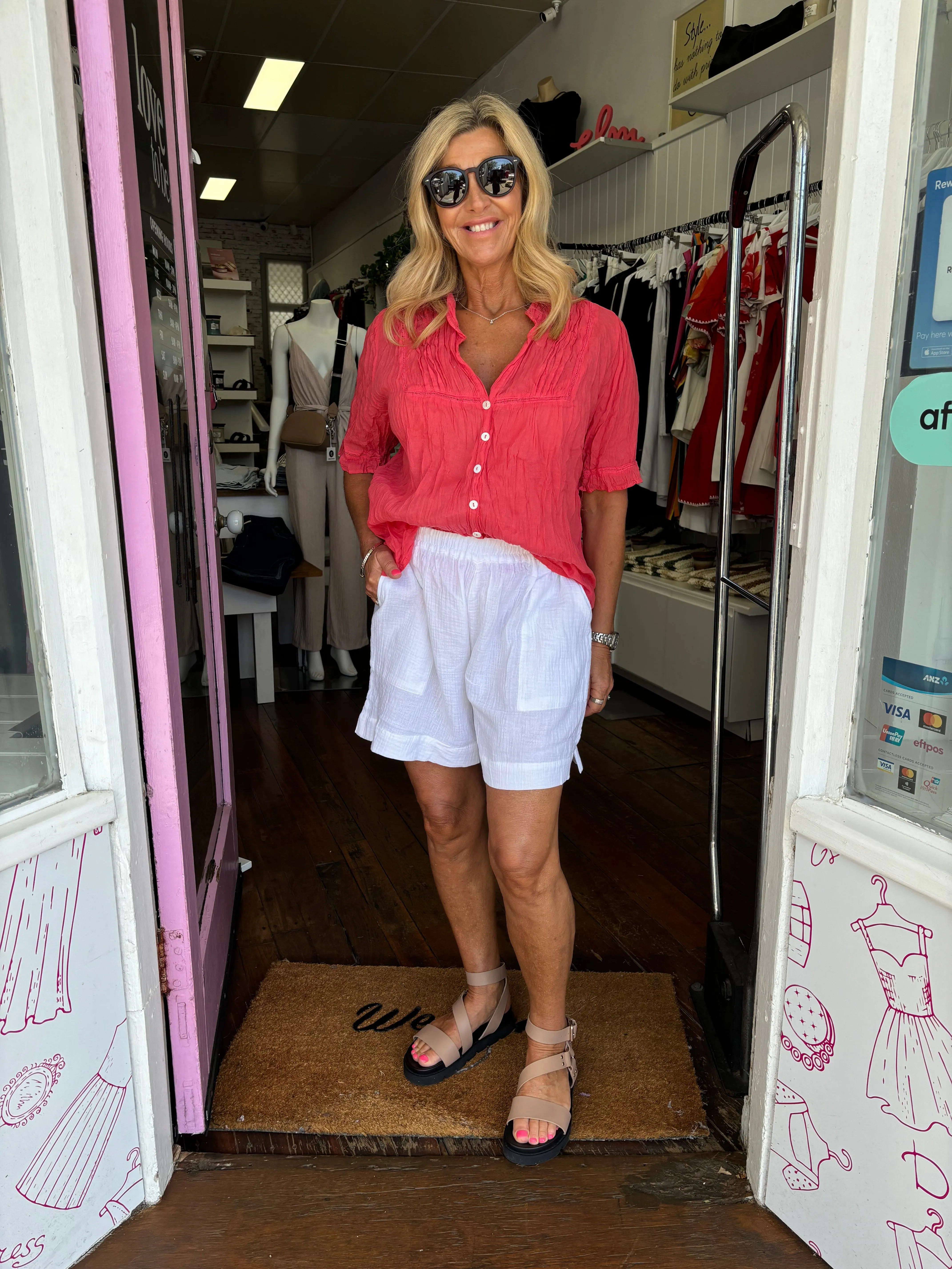 White Cotton Shorts