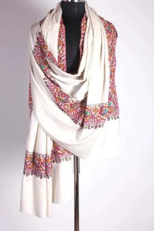 White Dordar Cashmere Pashmina Shawl