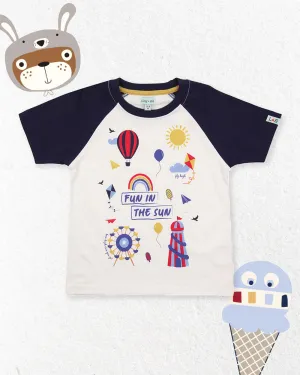 White Fun In The Sun Slogan Print Top
