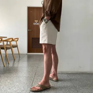 White Linen Shorts