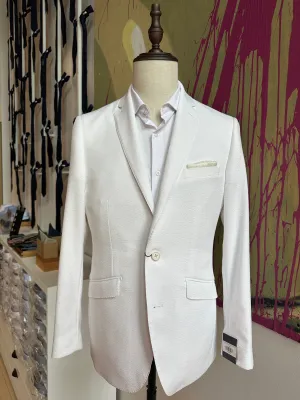 White Seersucker Premium Suit Coat