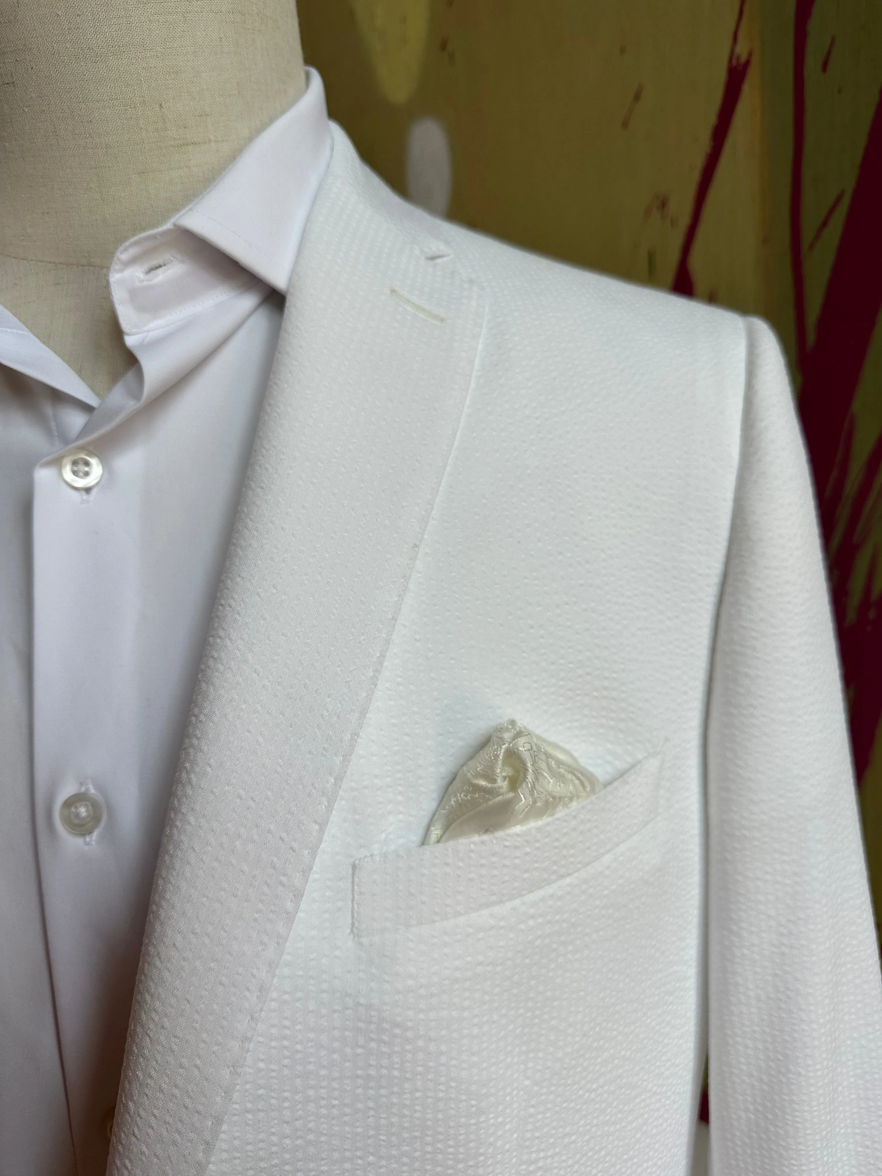 White Seersucker Premium Suit Coat