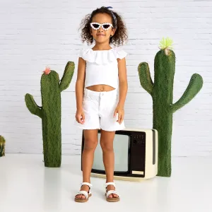 White Twill Shorts