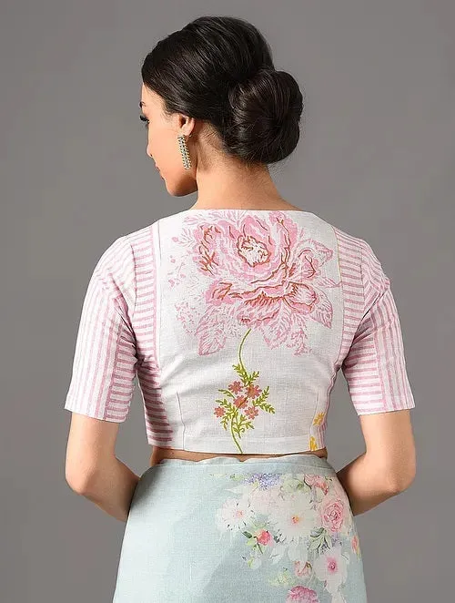 White With Pink Stripes