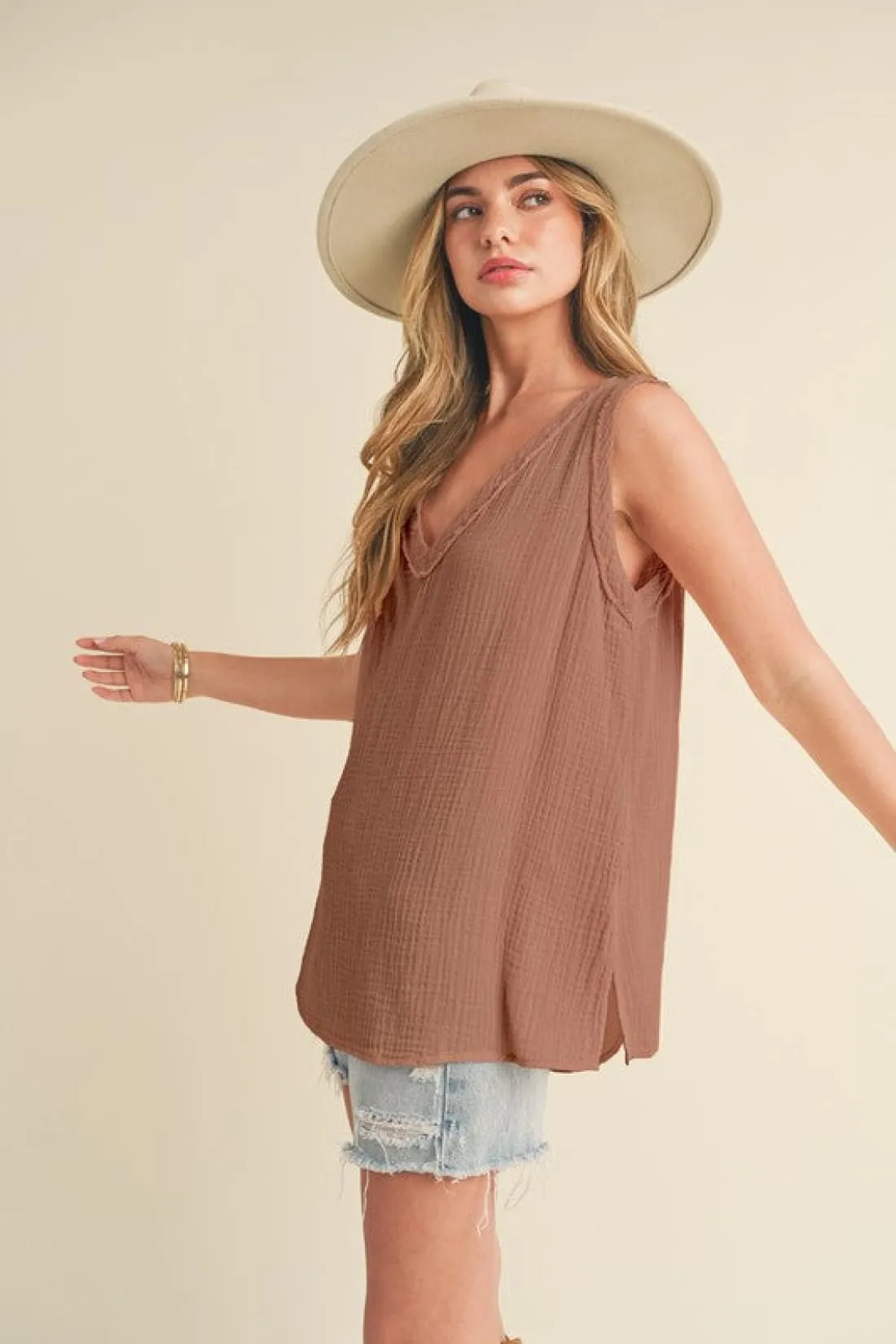 Wide Strap Cotton Tank